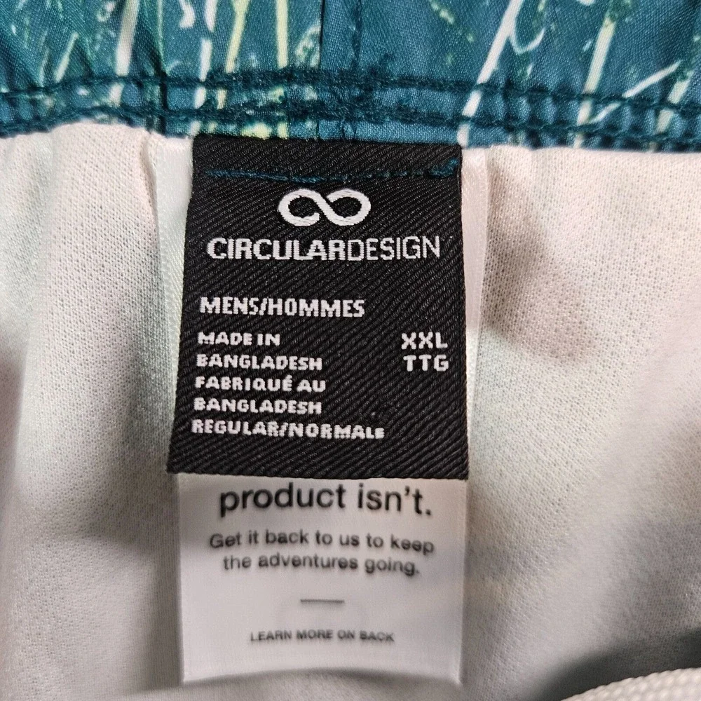 NWOT The North Face Swim Shorts Trunks‎ Men's XXL Flash Dry Abstract Green Lined